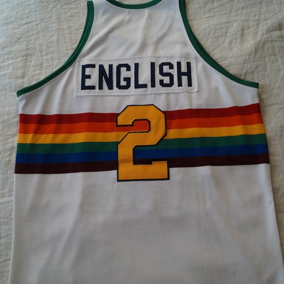 RARE Alex English Mitchell & Ness Hardwood Classics 83-84 Jersey White Size 54 - Picture 2 of 4
